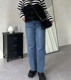 prose verse ストレッチスリムストレートパンツ　ブルー　　PL