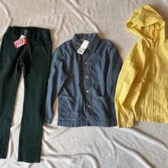 3点まとめ売り新品タグ付きUNIQLO 薄手アウターおしゃれパンツ登園