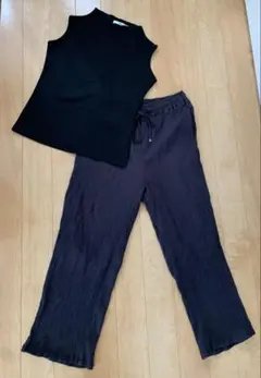 레이온 팬츠 L 안감 첨부 GRL 민소매 탑스 M 2장 세트