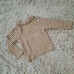 petit main ボーダー長袖カットソー　タートルネック　120