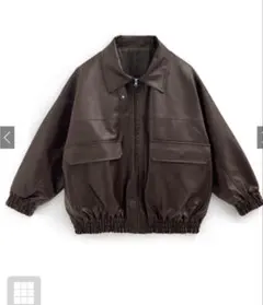 襟2Wayオーバーサイズレザーブルゾン［ze863］