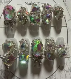 クリスタル装飾 ネイルチップ 10個セットサイズS