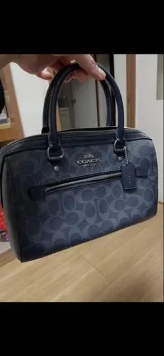 美品 ネイビー ハンドバッグ シグネチャー 保存袋付き 即発送