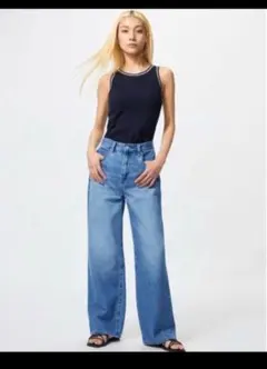 UNIQLO ワイドストレートジーンズ　24 ブルー
