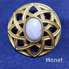 80'ヴィンテージ品 Monet 幾何学模様ブローチ アンティーク 希少価値あり