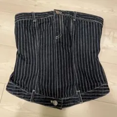 ZARA デニムチューブトップパンツセット