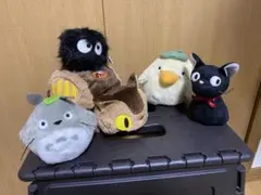 ジブリ　トトロ　黒猫ジジまっくろくろすけ オオトリさまネコバスぬいぐるみ セット