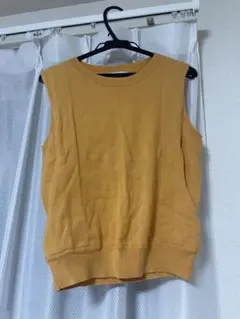 ノースリーブニット オレンジ　100%コットンのサムネイル