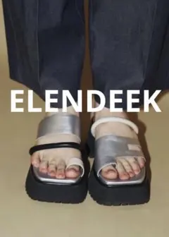 ELENDEEK アシンメトリートングサンダル　厚底　スクエアトゥのサムネイル