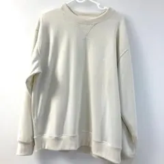 クルーネック　スウェット　トレーナー ベージュ　クリーム色　ワークマン