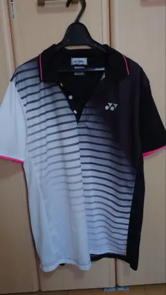 YONEX ストライプ ポロシャツ 白/黒/ピンク