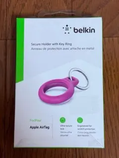 Belkin AirTag ケース ストラップ ピンク F8W973btPNK