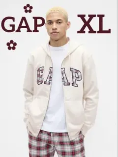【希少レア】新品ꕥリラックスフィットGAPロゴジップアップパーカー男女兼用