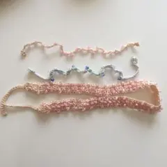 手作り ミサンガ ブレスレット チョーカー ビーズ 三点セット