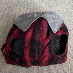 ハーネス ベスト型ハーネス リード　赤と黒のチェック メッシュハーネス　M