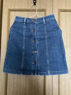 GU デニム フロントボタン ミニスカート
