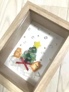 ハンドメイド⭐︎Christmas⭐︎シーガラスアート　ツリー　雪　星