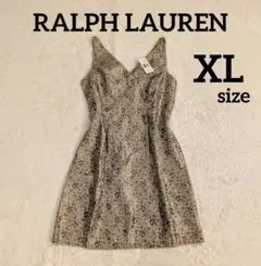 【新品】RALPH LAUREN ゴールドジャガードドレスワンピース大きいサイズ
