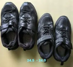 瞬足　② 24.0㎝①24.5 ㎝　スニーカー黑　2足組のサムネイル