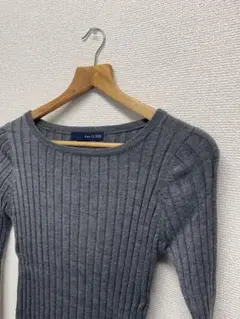 SLOBE IENA スローブイエナ ウール100% リブニット グレー