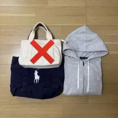 【タグなし未使用】男女兼用 ラルフローレン グレー トートバッグとエプロンセット タグなし未使用】男女兼用 ラルフローレン グレー トートバッグと