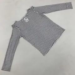 COLZA ボーダーカットソー 白黒フリル Mサイズ