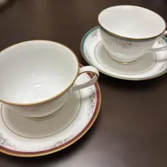 ノリタケ ティーカップ＆ソーサー2客 花柄
