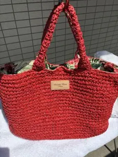 美品❗️Samantha Thavasa Deluxe 赤 網トートバッグ限定のサムネイル