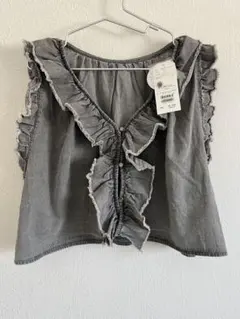 【新品未使用タグ付き】サマンサモスモス　デニムフリルベスト