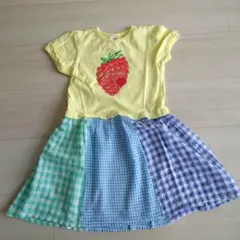 エスケープイチゴ刺繍 半袖ワンピース 120cmのサムネイル