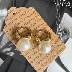 ミ*ナ様 パール ゴールド フープピアス