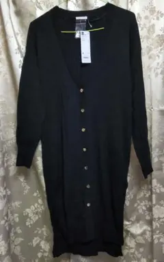 GUジーユーリブロングカーディガン（長袖）ブラックNo.7