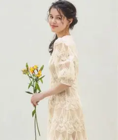 【美品】結婚式ドレス　お呼ばれドレス　パーティードレス　オケージョンドレス　LL