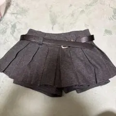 ベルト付きプリーツミニスカートパンツのサムネイル