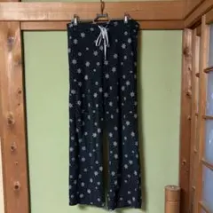 UNIQLO ルームパンツ 雪の結晶柄 ブラック M
