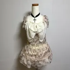 花柄 コケット レース LIZLISA 風 ワンピース ロリータ ゴシック