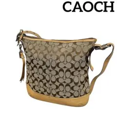 【COACH】 コーチ シグネチャー レザー キャンバス ショルダーバッグ