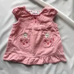 【ミキハウス】80cm チュニック ワンピース ピンク コーデュロイ