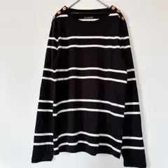 美品✨J.CREW【L】ボーダー柄長袖カットソー チュニック ブラック ホワイトのサムネイル