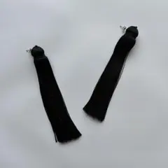 u.coutureウェディング タッセルピアス タッセル ブラック 結婚式