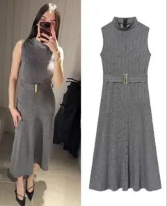 ZARA テクスチャードワンピース