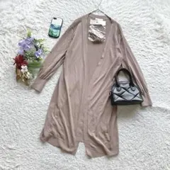 エージーバイアクアガール カーディガン ロング シンプル M 冷房対策 オフィスのサムネイル