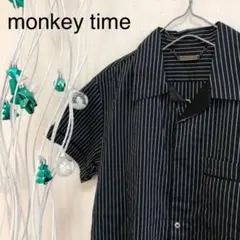 monkey time モンキータイム　シャツ　ストライプ　黒のサムネイル