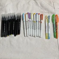 マーカーペン・蛍光ペンなど 23本 まとめ売り マイルドライナー等
