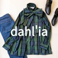 極美品✨ダリア dahl'ia メモリーボウブラウス チェック ボウタイ リボン