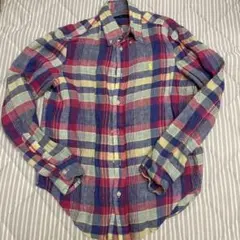 Ralph Lauren チェック柄長袖　リネンシャツ