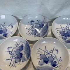 A1238-5/有田焼/青木龍山 作/染付花草文小鉢5客/共箱/向付/懐石道具/ A07..有田焼/青木龍山作/染付花草文小鉢5枚セット - メルカリ