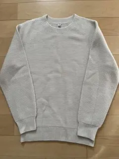 ユニクロ　UNIQLO 3Dクルーネックセーター　ナチュラル　M
