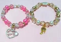 匿名配送　ビーズブレスレット 2個セット ハート　LOVE　他