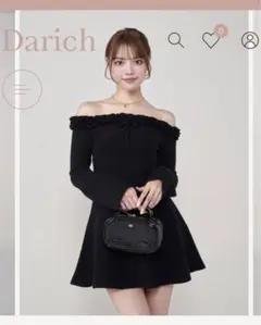 Darichダーリッチ ‪‪❤︎‬ オフショルダーフリルニットミニワンピース